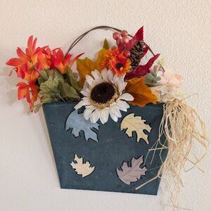 Metal Hanging Basket – Decorative Fall Tin Basket